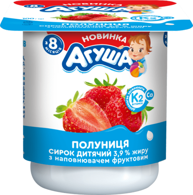 Сирок АГУША полуниця 3,9%, 100г